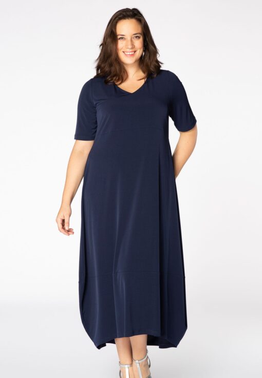 Yoek Midi jurk | Blauw | Maat 42/44