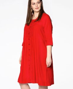 Yoek Dress embroidered | Rood | Maat 38/40