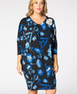 Yoek Tunic knotted neckline SUZY | Zwart | Maat 46/48