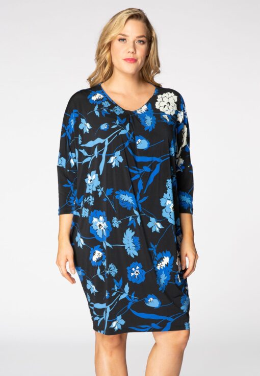 Yoek Tunic knotted neckline SUZY | Zwart | Maat 46/48