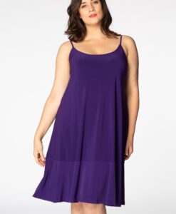 Yoek Dress spaghetti straps | Paars | Maat 42/44