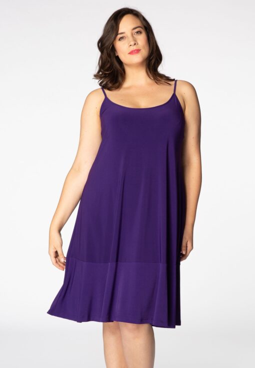 Yoek Dress spaghetti straps | Paars | Maat 42/44