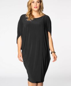 Yoek Asymmetrische jurk | Zwart | Maat 42/44