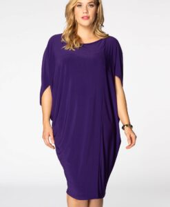 Yoek Asymmetrische jurk | Paars | Maat 42/44