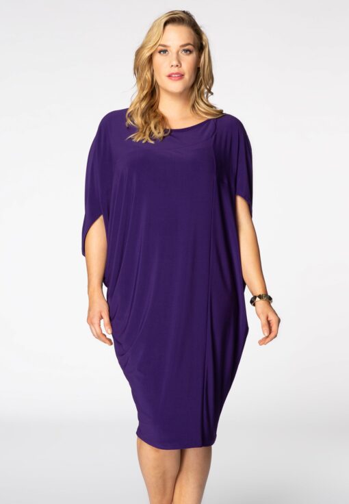 Yoek Asymmetrische jurk | Paars | Maat 42/44
