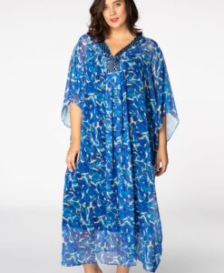 Yoek Maxi jurk ELISA | Blauw | Maat 38/40