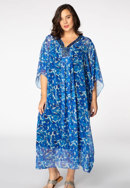 Yoek Maxi jurk ELISA | Blauw | Maat 38/40