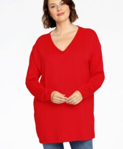 Yoek trui met V-hals | Rood | Maat 42/44