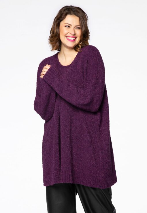 Yoek Pullover teddy | Paars | Maat 38/40