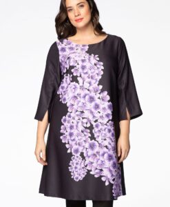 Yoek Jurk BLOSSOM | Zwart | Maat 50/52