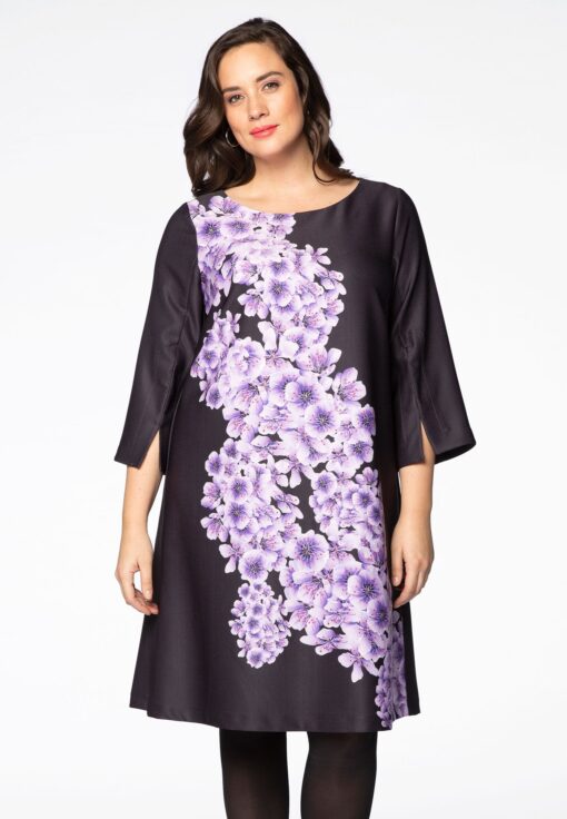 Yoek Jurk BLOSSOM | Zwart | Maat 50/52