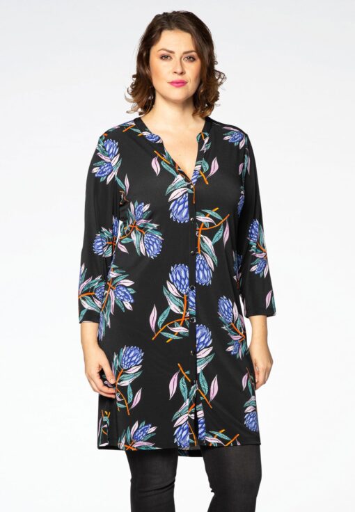 Yoek Tuniek met knoopjes VERA | Zwart | Maat 50/52