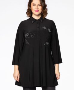 Yoek Tuniek beaded | Zwart | Maat 42/44