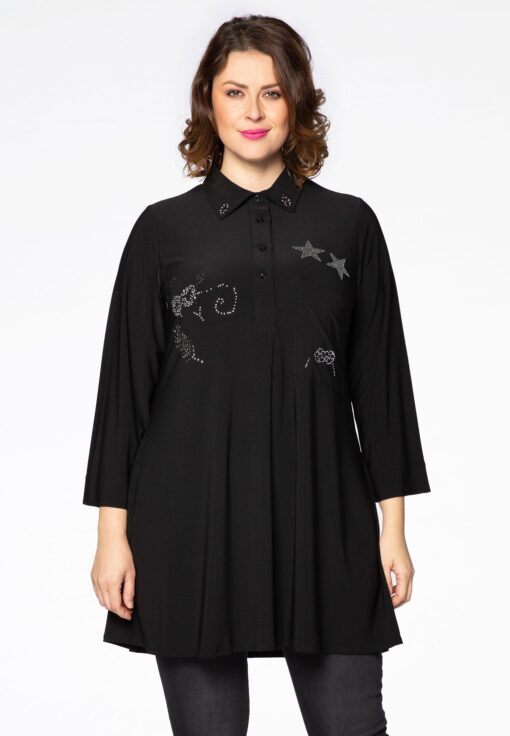 Yoek Tuniek beaded | Zwart | Maat 42/44