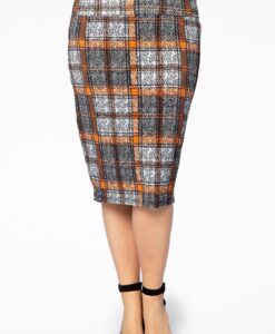 Yoek Skirt CHECK | Grijs | Maat 46/48
