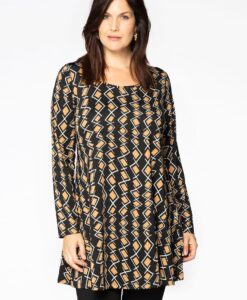 Yoek Tuniek wide bottom BLACK CAMEL | Zwart | Maat 38/40