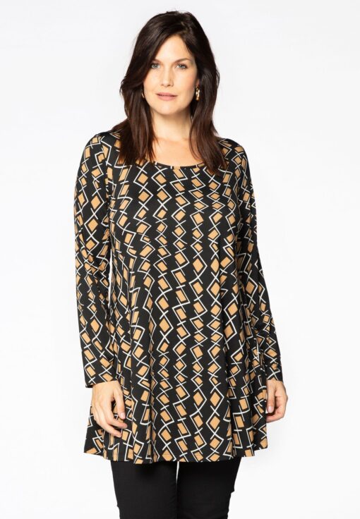 Yoek Tuniek wide bottom BLACK CAMEL | Zwart | Maat 38/40