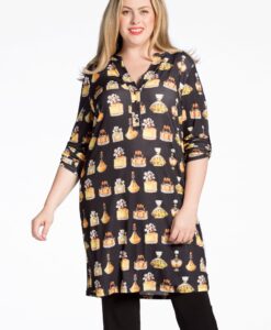Yoek Tuniek met knoopjes PERFUME | Zwart | Maat 50/52