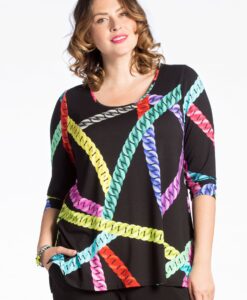 Yoek Shirt A-lijn NEON CHAINS | Zwart | Maat 58/60