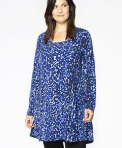 Yoek Tunic wide bottom BLUE LEO | Blauw | Maat 50/52