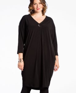 Yoek Jurk met knoop | Zwart | Maat 50/52