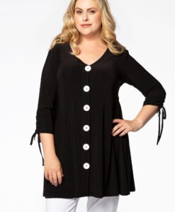 Yoek Vest wide bottom | Zwart | Maat 38/40