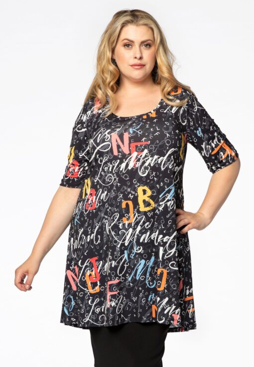 Yoek Tuniek wide bottom LETTERS | Zwart | Maat 42/44