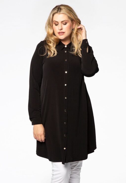 Yoek Shirt met knopen | Zwart | Maat 50/52