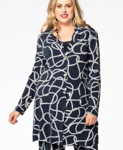 Yoek Blazer long SAILOR | Blauw | Maat 50/52