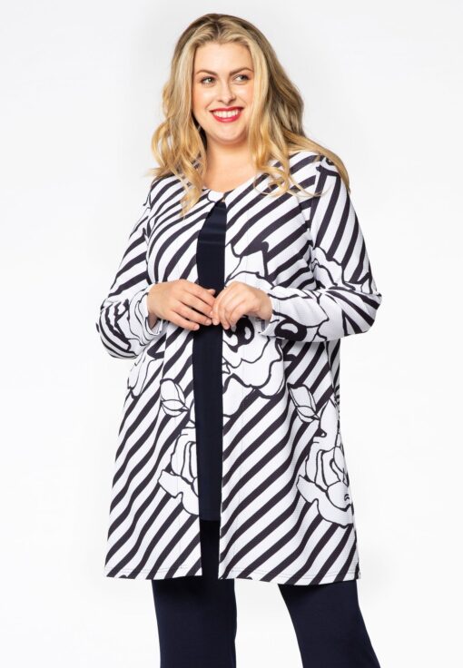 Yoek Vest-jasje STRIPE ROSE | Blauw | Maat 38/40