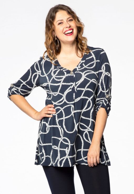 Yoek Tuniek flare met knopen SAILOR | Blauw | Maat 58/60