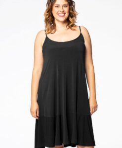 Yoek Jurk met spaghetti bandjes | Zwart | Maat 38/40