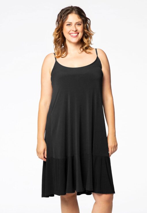 Yoek Jurk met spaghetti bandjes | Zwart | Maat 38/40