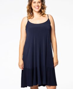 Yoek Jurk met spaghetti bandjes | Blauw | Maat 38/40