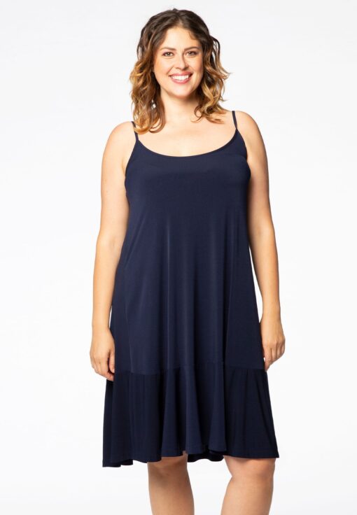 Yoek Jurk met spaghetti bandjes | Blauw | Maat 38/40