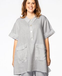 Yoek Tuniek polo kraag | Grijs | Maat 42/44