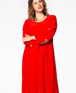 Yoek Jurk cuff sleeves | Rood | Maat 46/48