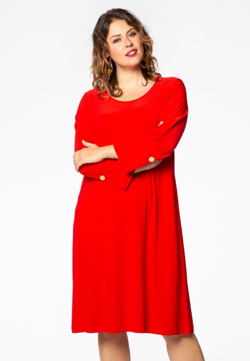 Yoek Jurk cuff sleeves | Rood | Maat 46/48
