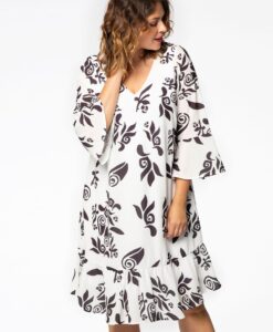 Yoek Jurk met volants GAUDI | Zwart | Maat 38/40