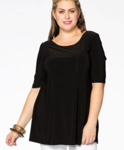 Yoek Shirt met lage rug | Zwart | Maat 38/40