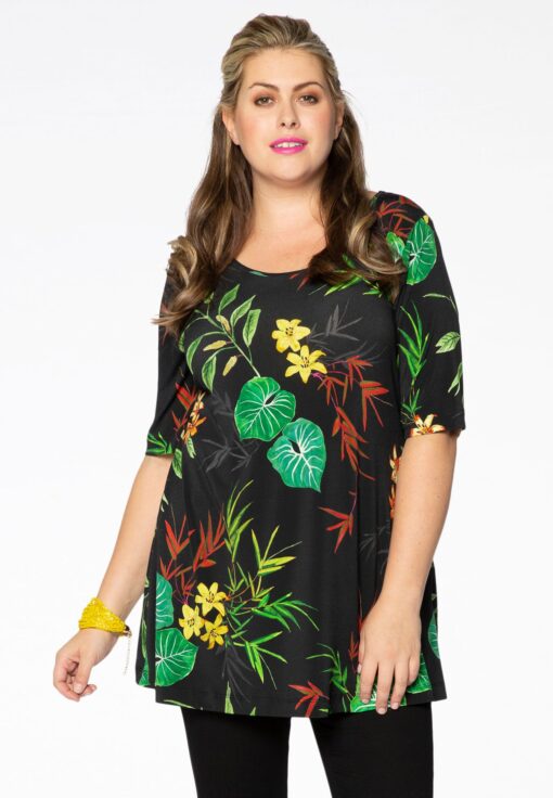 Yoek Tuniek flare TROPICAL | Wit | Maat 54/56