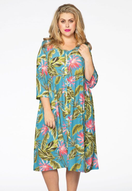Yoek Jurk met knoopjes HAWAII | Multi | Maat 46/48