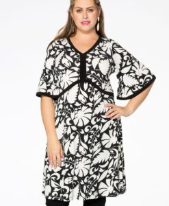 Yoek Tuniek-jurk PAISLEY FLOWER | Wit | Maat 42/44