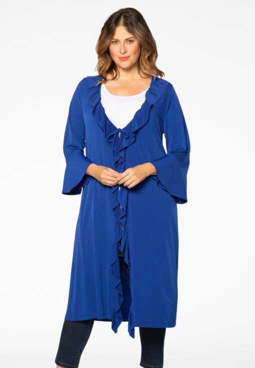 Yoek Vest met ruches | Licht Blauw | Maat 46/48