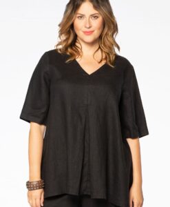 Yoek Blouse met V-hals | Zwart | Maat 38/40