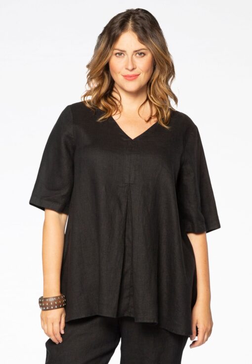 Yoek Blouse met V-hals | Zwart | Maat 38/40