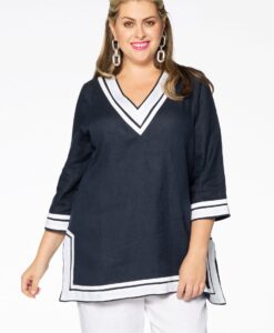 Yoek Tunic v-neck | Blauw | Maat 38/40