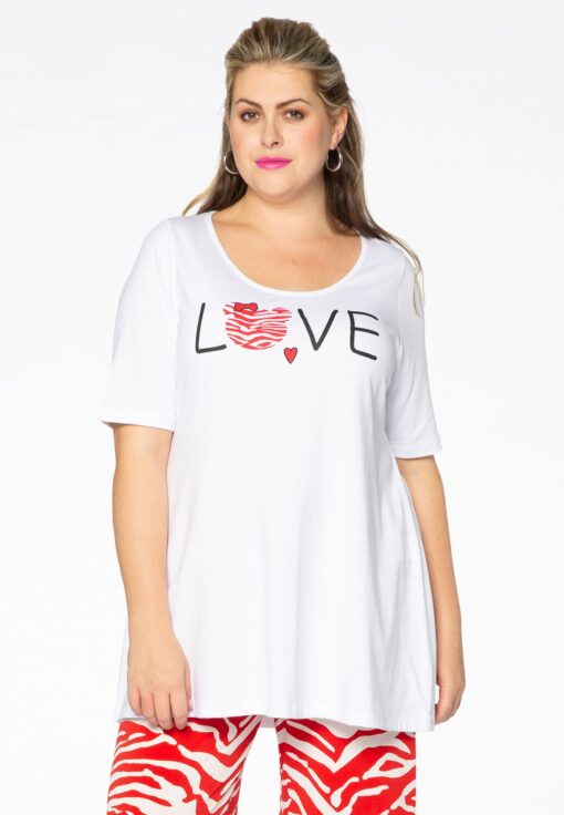 Yoek Tunic flare love | Wit | Maat 42/44