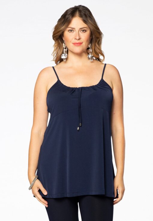Yoek Singlet flare spaghetti | Blauw | Maat 46/48
