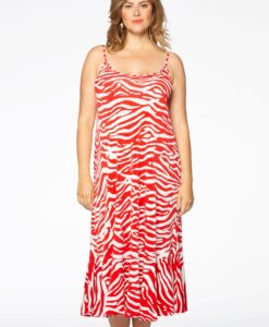 Yoek Jurk spaghetti | Rood | Maat 38/40